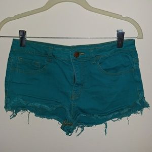 Teal High Waisted Shorts